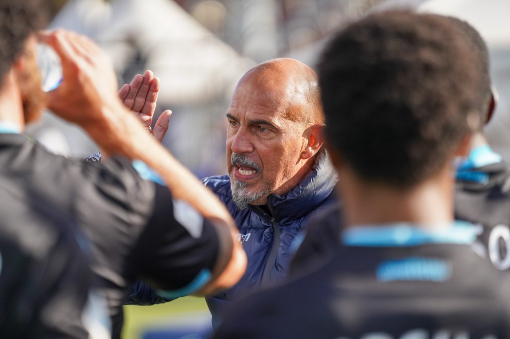 Head coach, Stephen Hart, passionately leading his Wanderers players [Image: HFX Wanderers]
