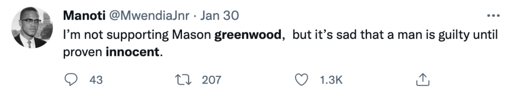 Mason Greenwood still gathered support, despite his rape allegations